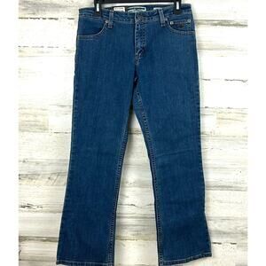Harley-Davidson Womens 6 Petite Bootcut Blue Denim Jeans Logo Pocket NEW
